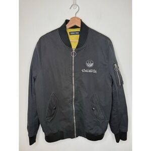 Y2K GXG Trendy Man Jeans X Ron English Bomber Jacket Men's XXL Punk Goth Grunge